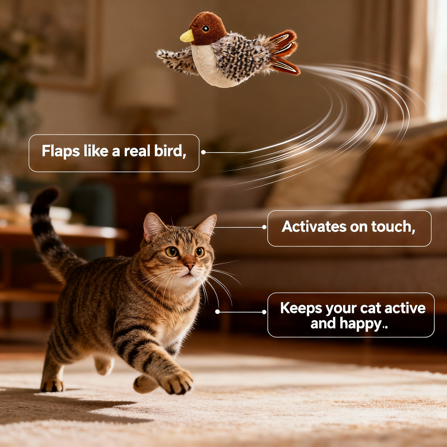 Interactive flying bird